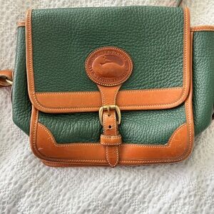 Dooney & Bourke Green and Brown Leather Satchel